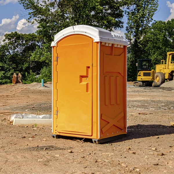 how often are the porta potties cleaned and serviced during a rental period in Bryant IA